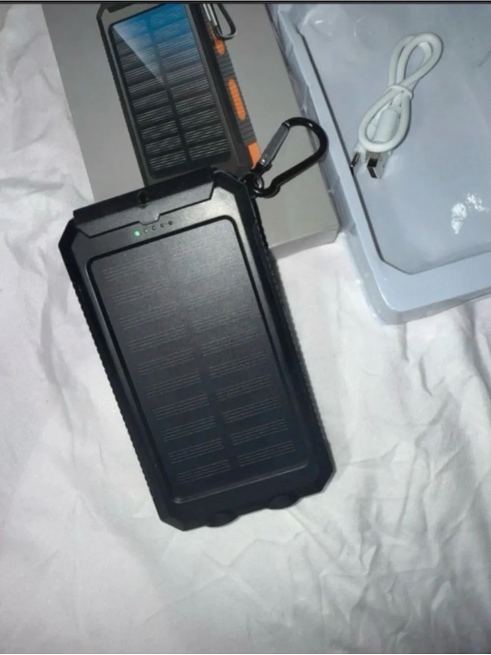 Solar Power Bank 38800 mAh with Flashlight, Dual USB, Waterproof – Black NWT